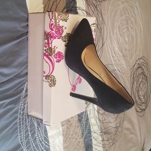 Gorgeous black suede heels, never worn, new in box